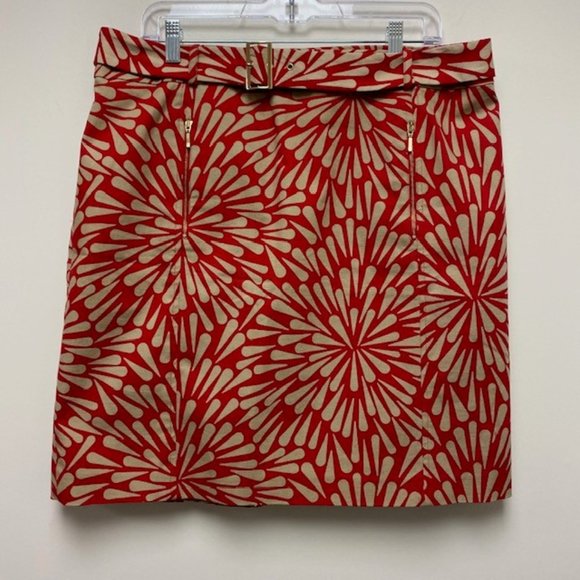 NEW Talbots Lined‎ Star Burst Belted Skirt Pockets, size 16 - Picture 1 of 11